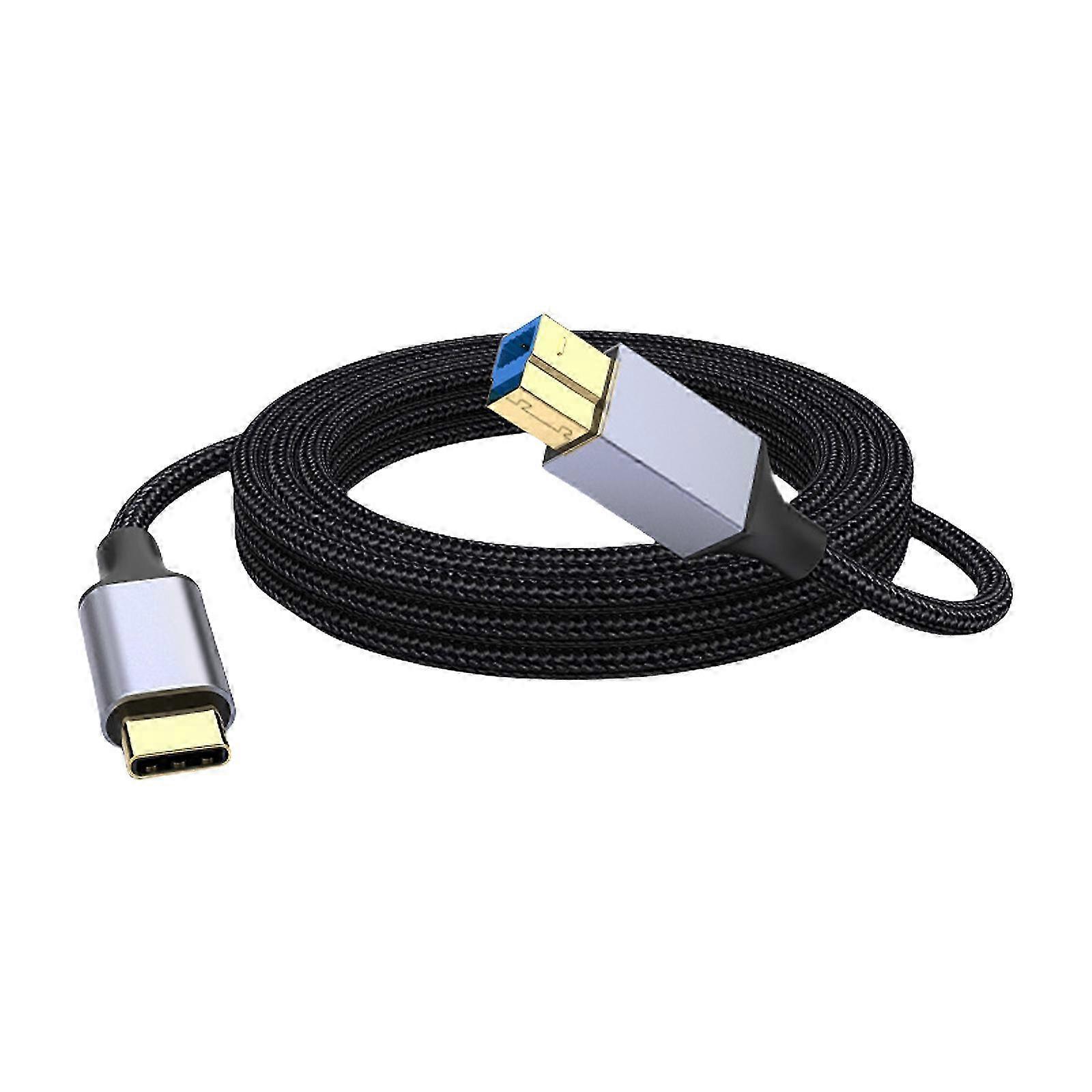 USB C To USB B Fast Charging and Data Cable For External Storage Printers Scanners Data Efficient 5Gbps Multicolor