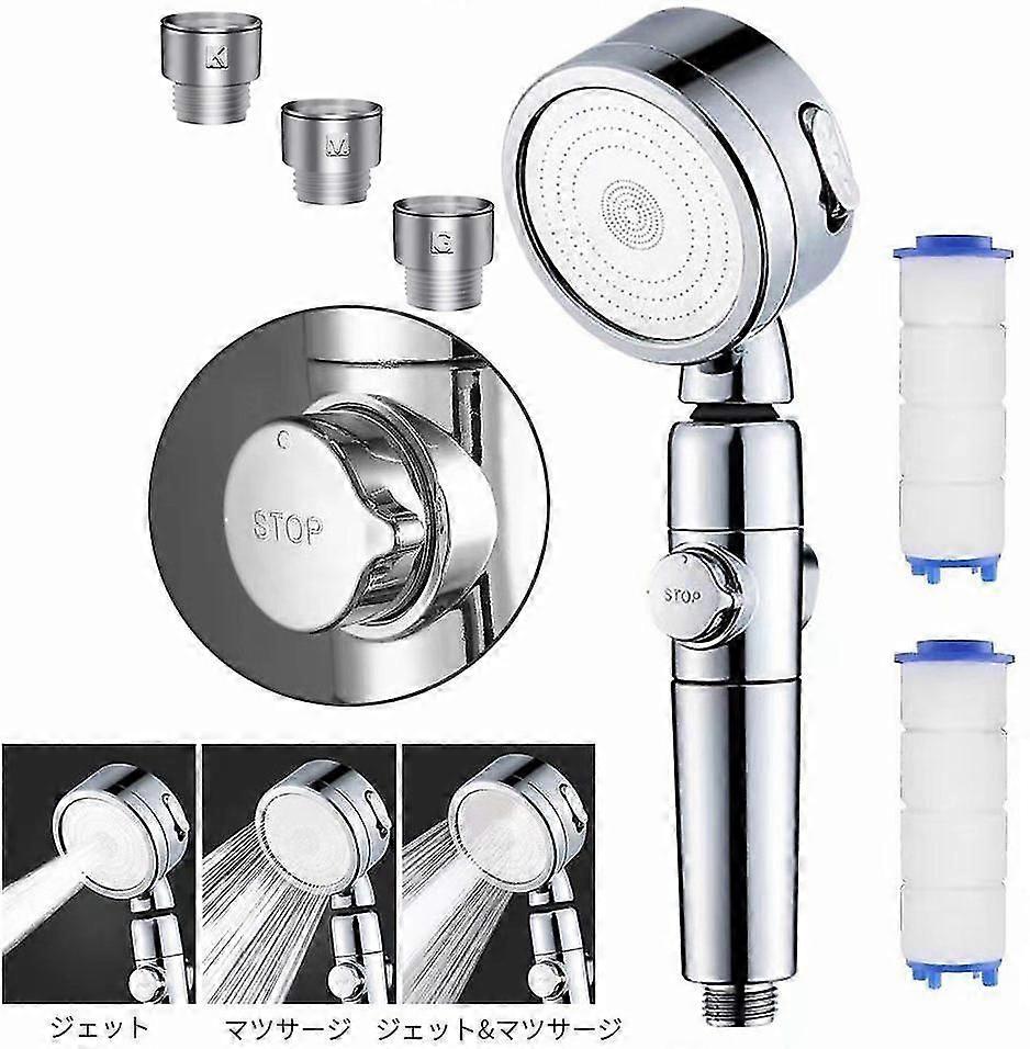 Shower Head, 3-Layer Filtration High Pressure Shower, Replaceable Filter Element