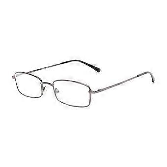 Lunettes de lecture pour homme +2,75, monture rectangulaire en métal gris mat, vision de près nette, confortables à porter