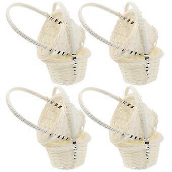 Lille kurv Miniaturekurve Mini Håndværk Børnepynt Hvid 14,5X9X9CM 8 stk.