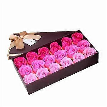 18 Pz/Scatola Fiore Artificiale Elegante Profumato Multicolore Alta Simulazione Sapone Fiore con Confezione Regalo per San Valentino