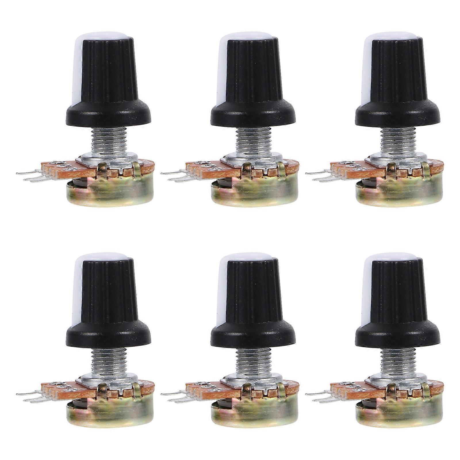 Adjustable Linear Taper Potentiometer with Rotary Knob for Electronic 10Pcs