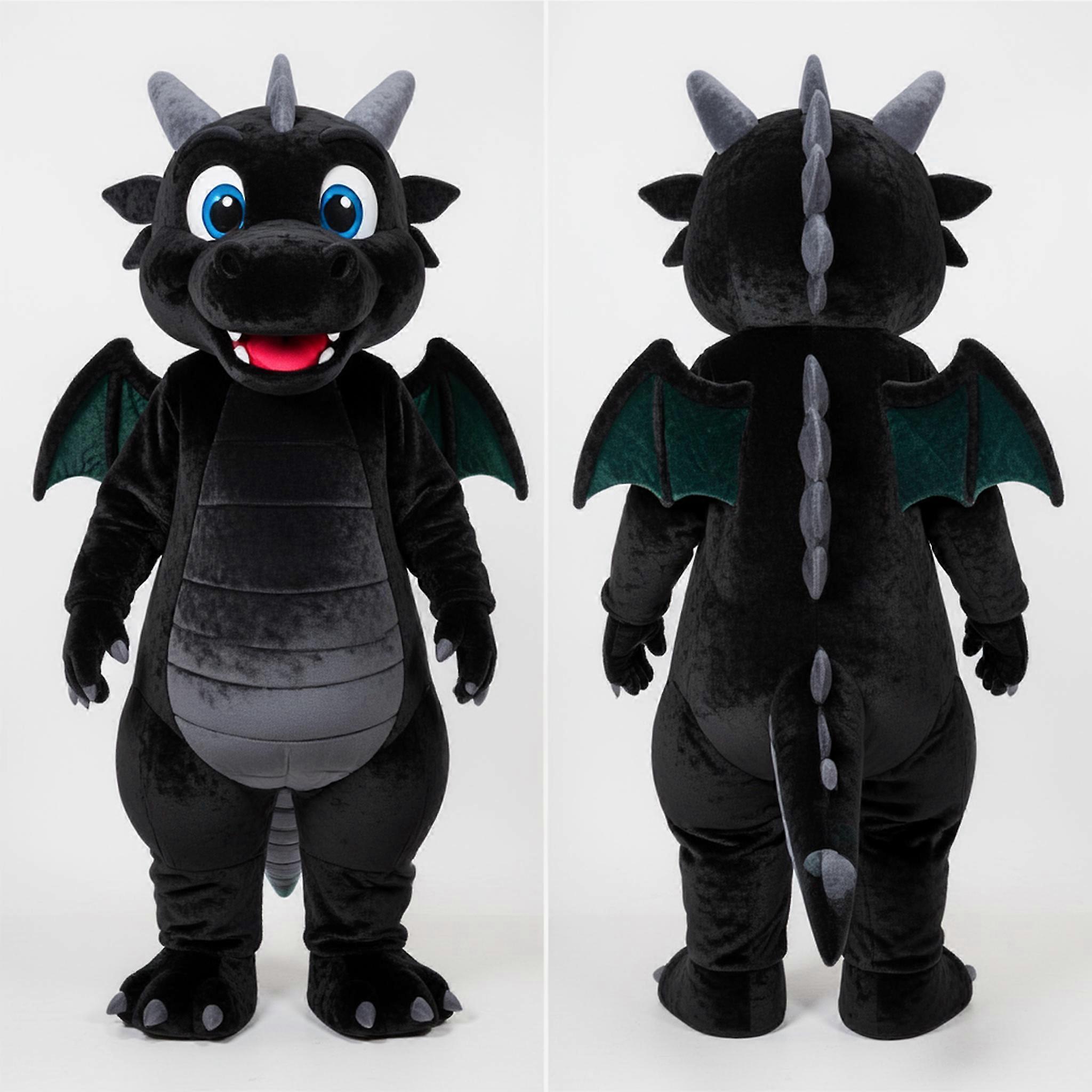 MASTICOT Ebony Black Friendly Dragon Mascot
