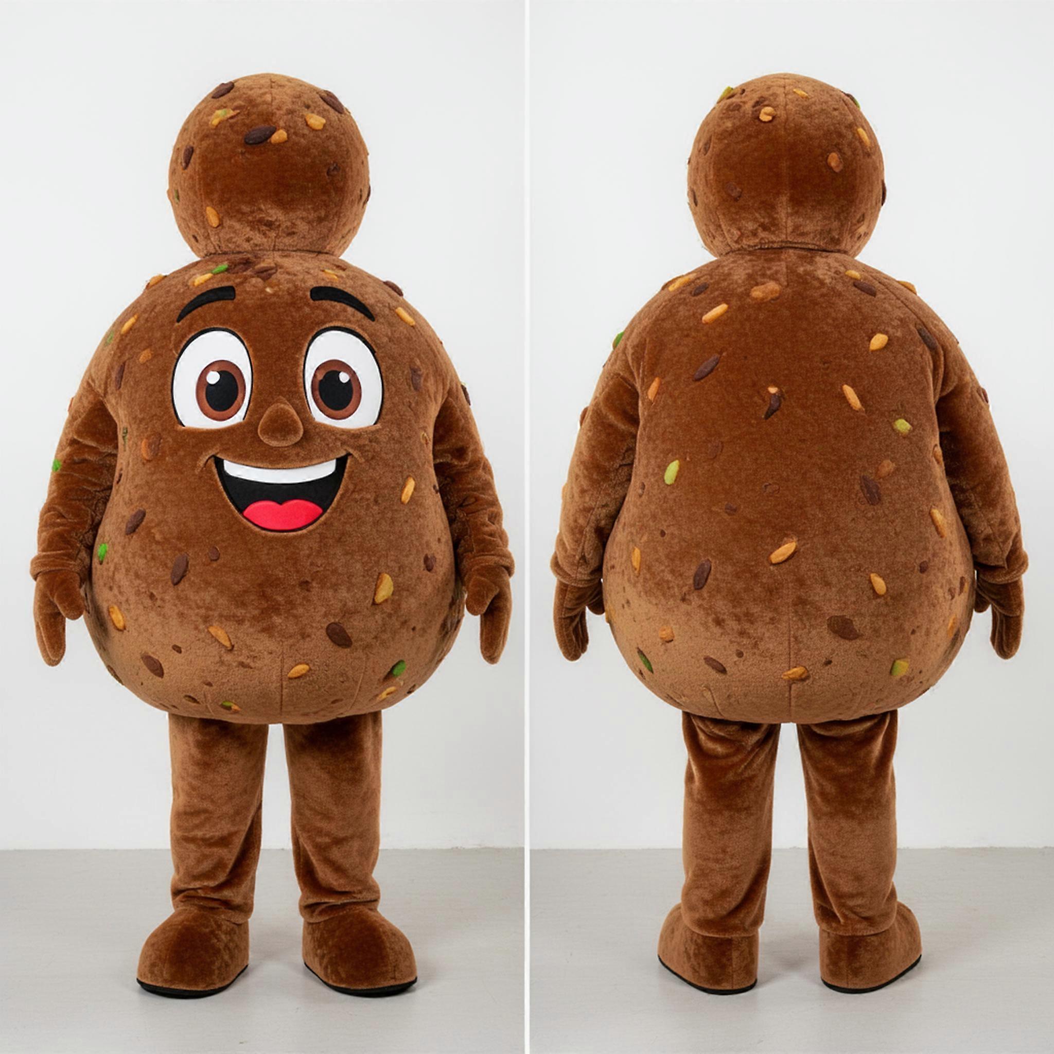 MASTICOT Golden Brown Round Falafel Mascot