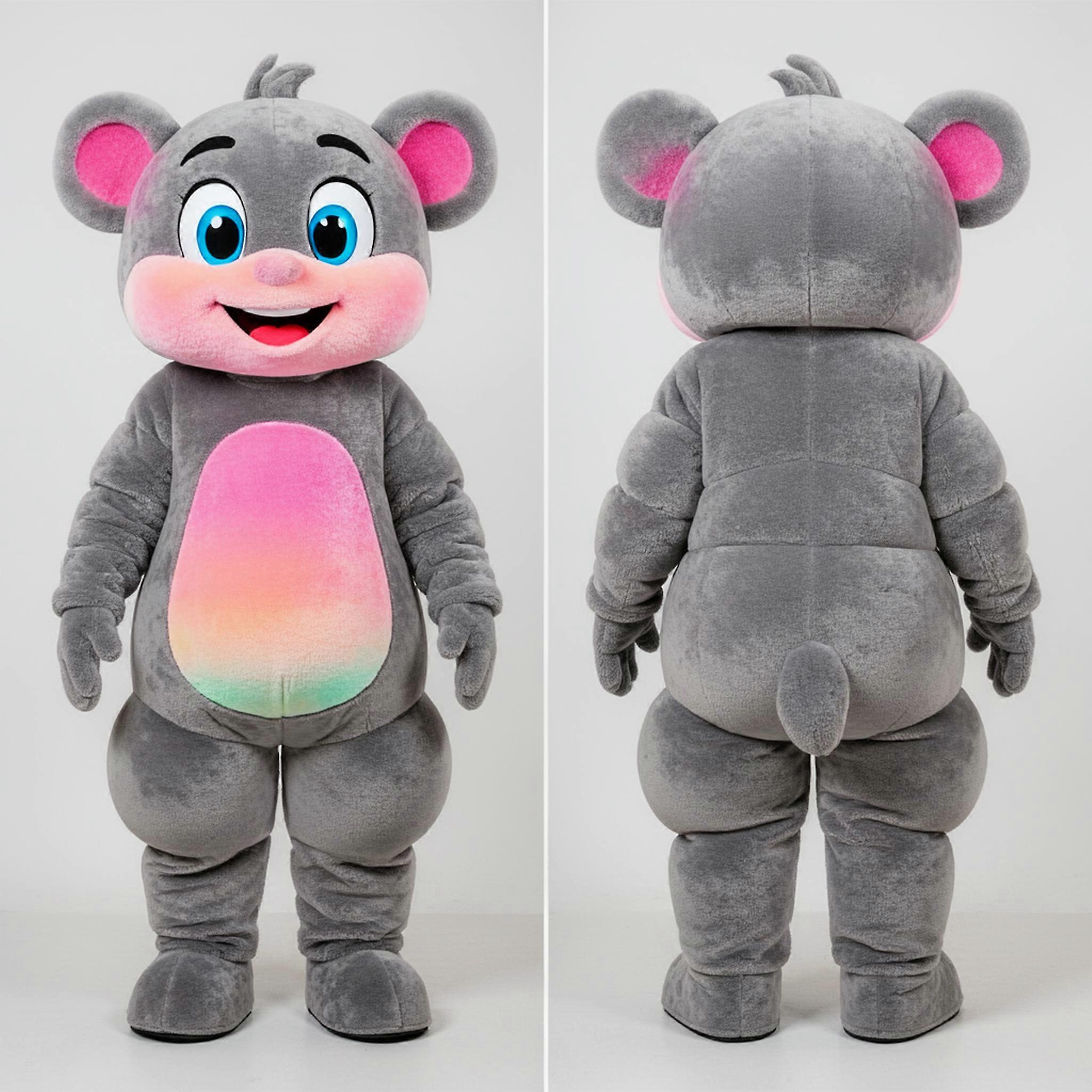 MASTICOT Gray Fleece Flexible Acrobat Mascot