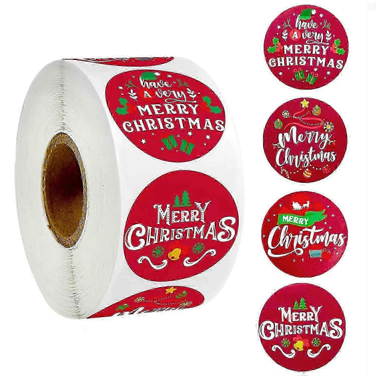 Waterproof Round Christmas Sticker Rolls