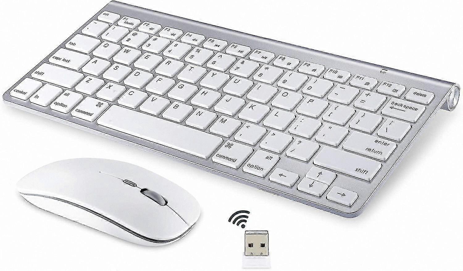2.4G Wireless Keyboard and Mouse Combo for iMac, Windows, and Android Devices