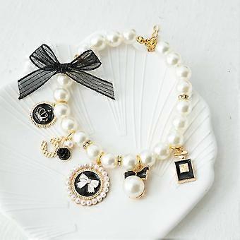 ABS Pearl Bow Small Pet Collar