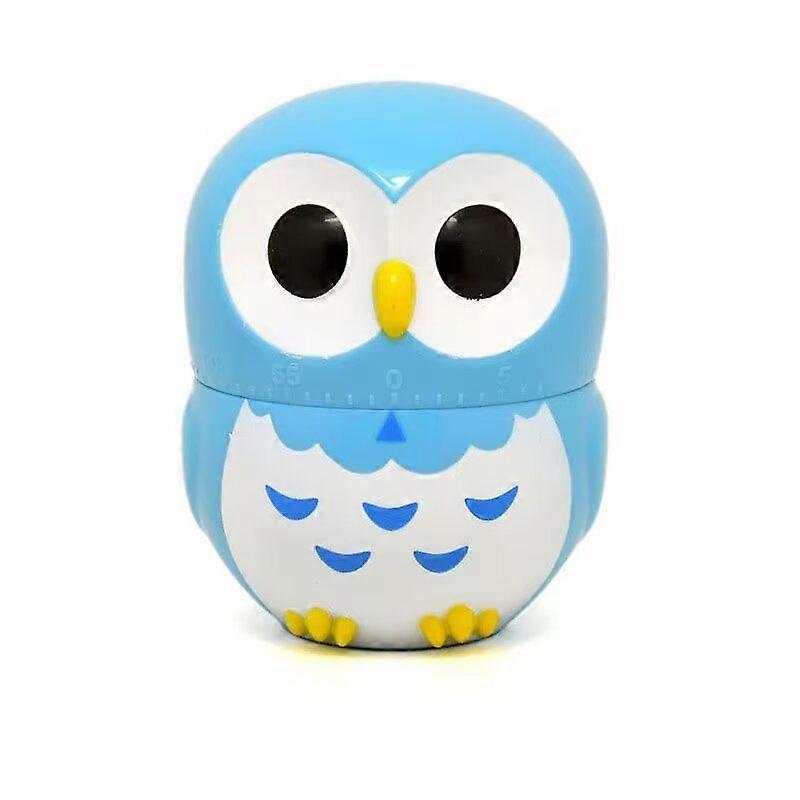 Kitchen Timer- Cute Owl Shape Kitchen Manual Timer Mechanical Home Cooking Counters Clock(1pc, blue)