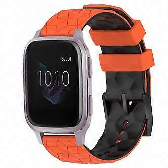 Compatible with Garmin Venu SQ 20mm Football Pattern Two-Color Silicone Watch Band