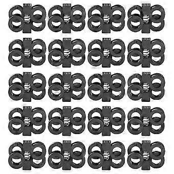 20PCS cabo de plástico trava clipe de mola de metal para cordão, roupas, Shoelaces, mochila, cordão