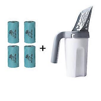 Pala para arena de aluminio inoxidable sin contacto para un fácil cuidado de las mascotas.