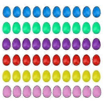 60 Pcs Plastic Maracas Egg Shakers Percussion Musical Eggs for Children