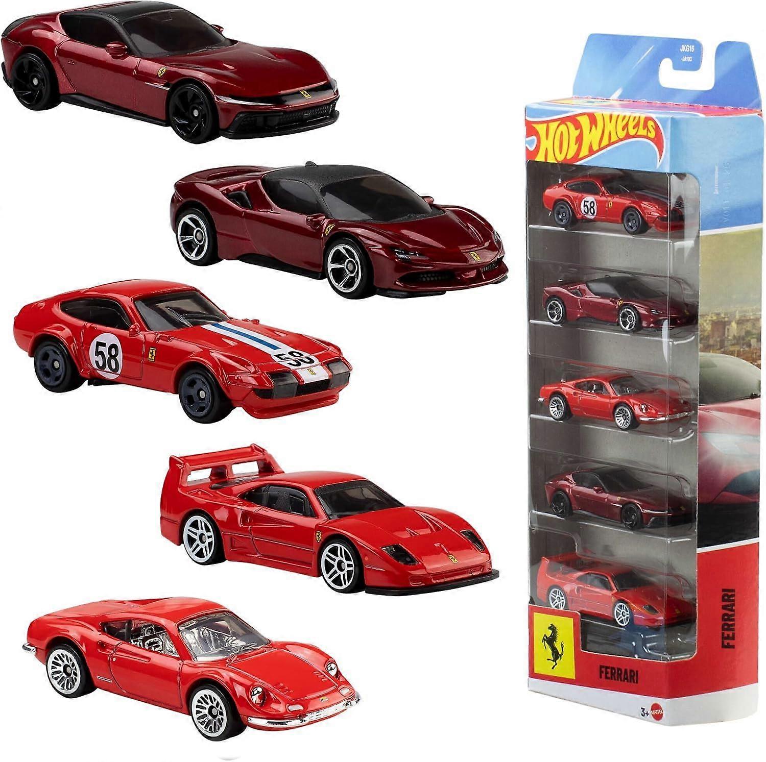 Hot Wheels - Basic Car 5 Pack Ferrari Toy