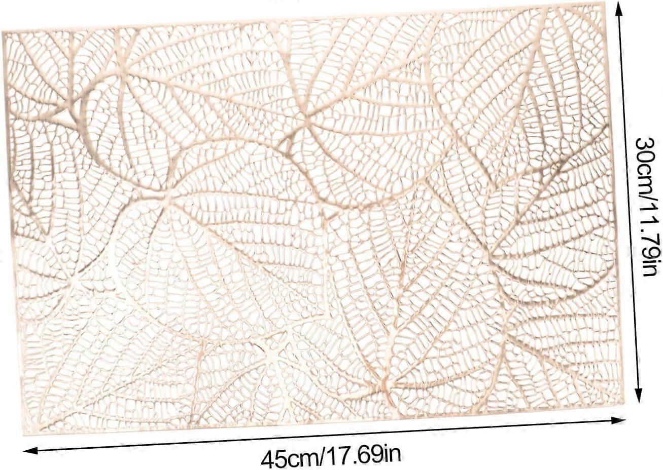 Rectangular Leaf Pattern Pvc Placemat for Everyday Table Use