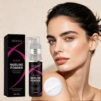 The black hairline powder has a fine texture and provides natural color payoff, perfect for everyday wear and a clean, sleek look.