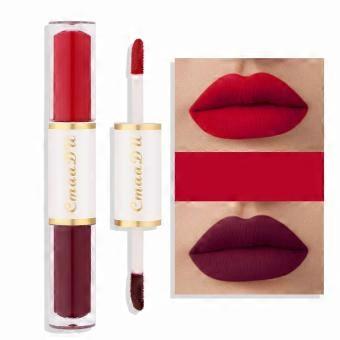 2 in 1 Double Ended Matte Liquid Lipstick  Long Lasting Non Stick Velvet Matte Lip Gloss for Dual Tone Nude Makeup 4ML