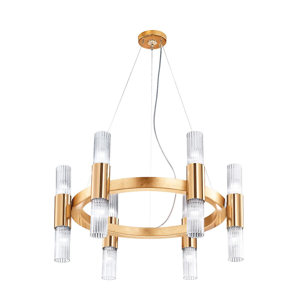 Giro Glass Up & Down Wall Lamp 12 Light Gold Leaf