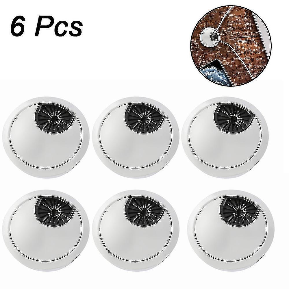 6pcs Desk Wire Cord Cable Grommets Hole Cover Plastic Cover