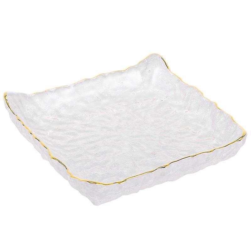 15.5X15.5x3.5cm Transparent Color Plates 1pc Glass Serving Plate Elegant Fruit Serving Tray Beautifu