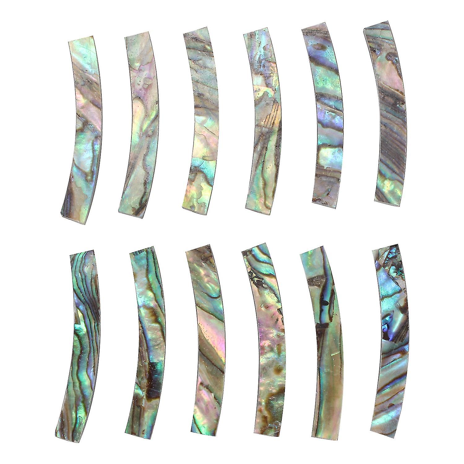 12stk Guitar Lydhul Rosette Paua Abalone Shell Indlæg Buede Strimler Guitar Lydhul Indlæg 4mm W