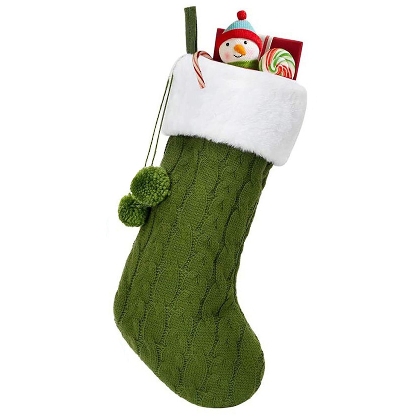 White Plush Christmas Stocking Well Made Durable Stocking