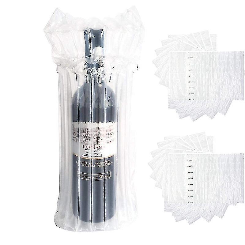20pcs Wine Bottle Protector Reusable Travel Inflatable Air Column Cushion Bag For Buffer Packing And Safe Shipping