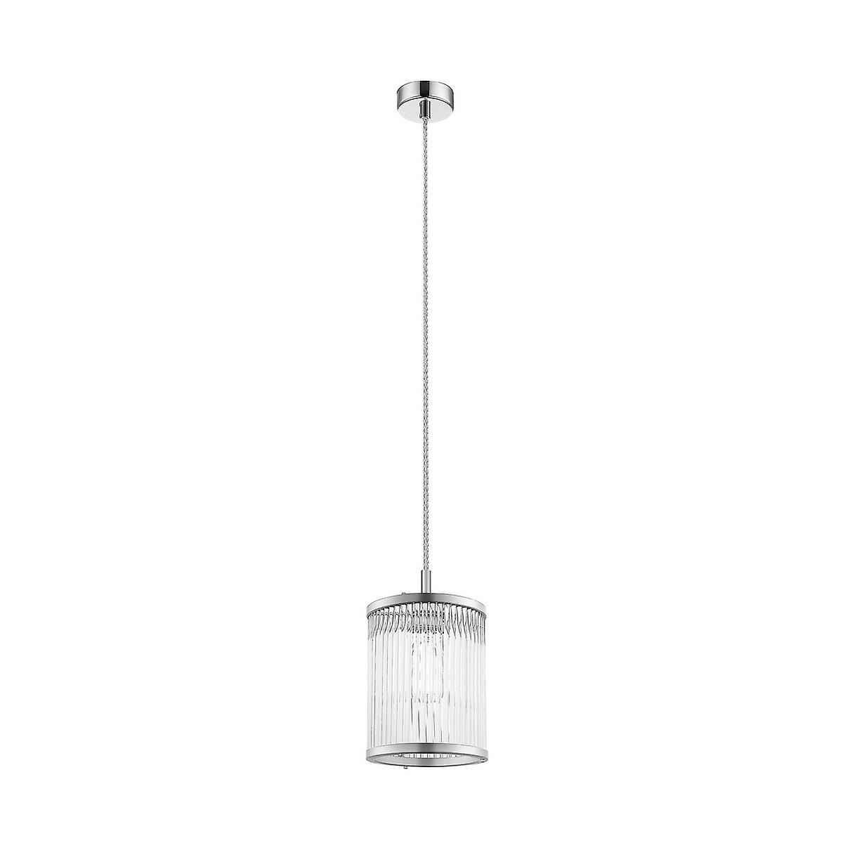 Sergio Cylindrical Pendant Ceiling Light, Chrome, 1x E14