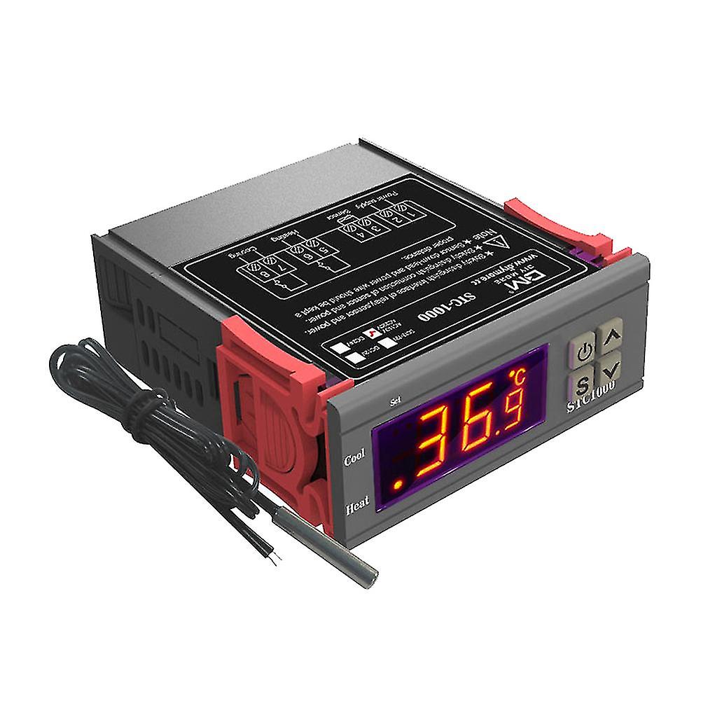 Stc-1000 Digital Temperature Controller Intelligent Temperature Regulator Refrigerator Support Heating Cooling Temperature Correction With Alarm Funct