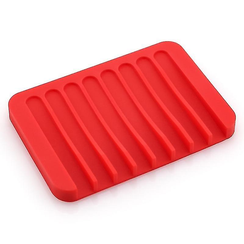 Red Silicone Flexible Soap Dish Plate holder box