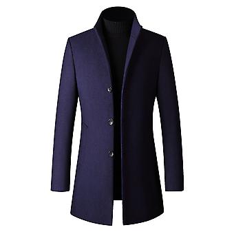 YOUTHUP Mens Casual Stand Collar Slim Lightweight Wool Long...