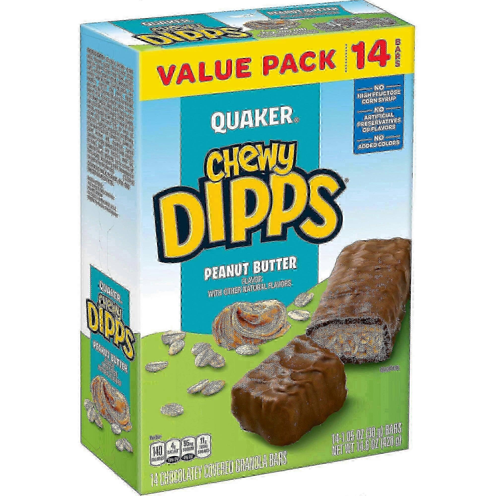 Quaker Chewy Dipps, Peanut Butter, 14 Ea