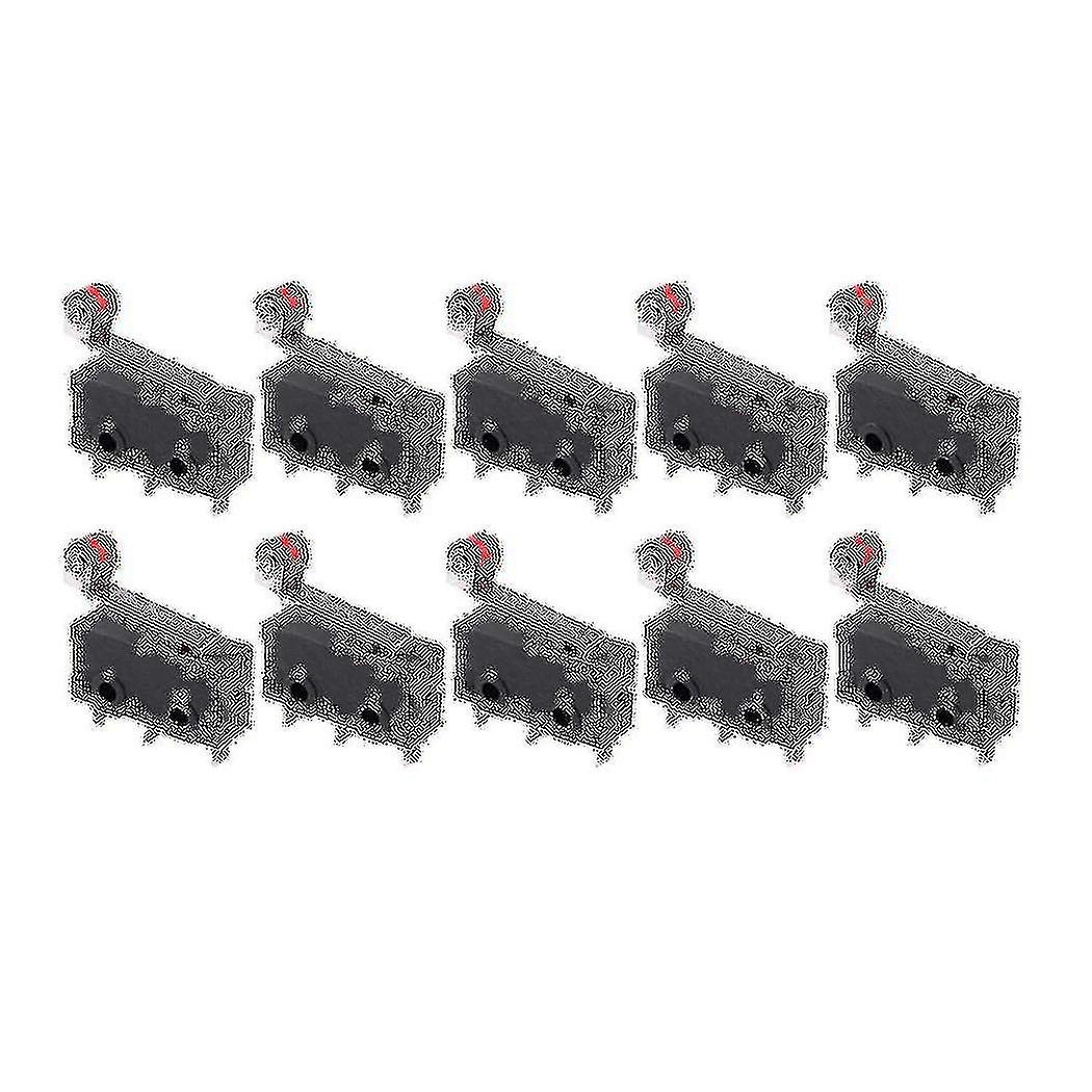 10pcs -roller Lever Arm Open Close Limit Switch Kw12-3 Pcb Microswitch