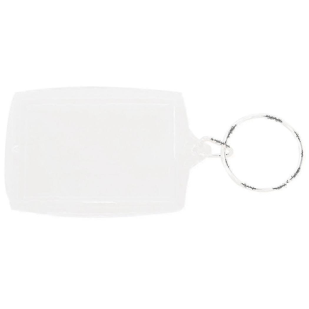20pcs Transparent Blank Insert Photo Picture Frame Key Ring Split Keychain