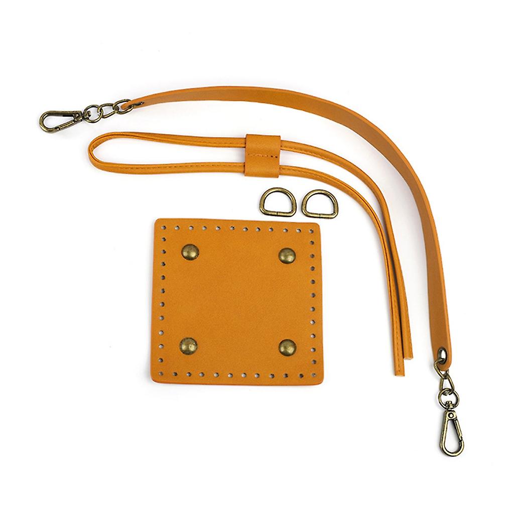 Square Pattern Bag Bottom Plate & Pull String Handle Set Woven Bag Accessories