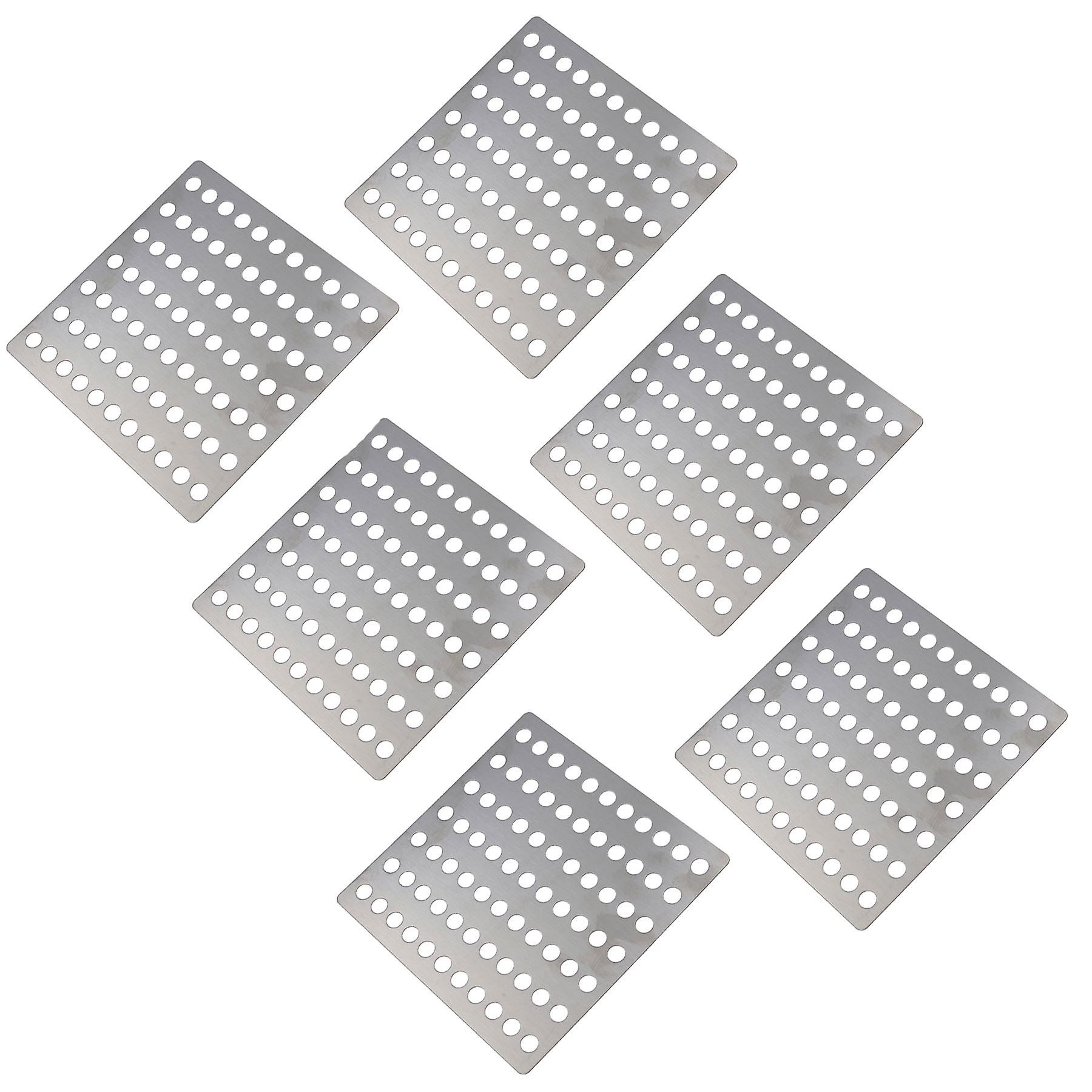 Stainless Steel Flat Drain Guard Cover Plate Grid 150mm x 150mm Rustproof 6pc