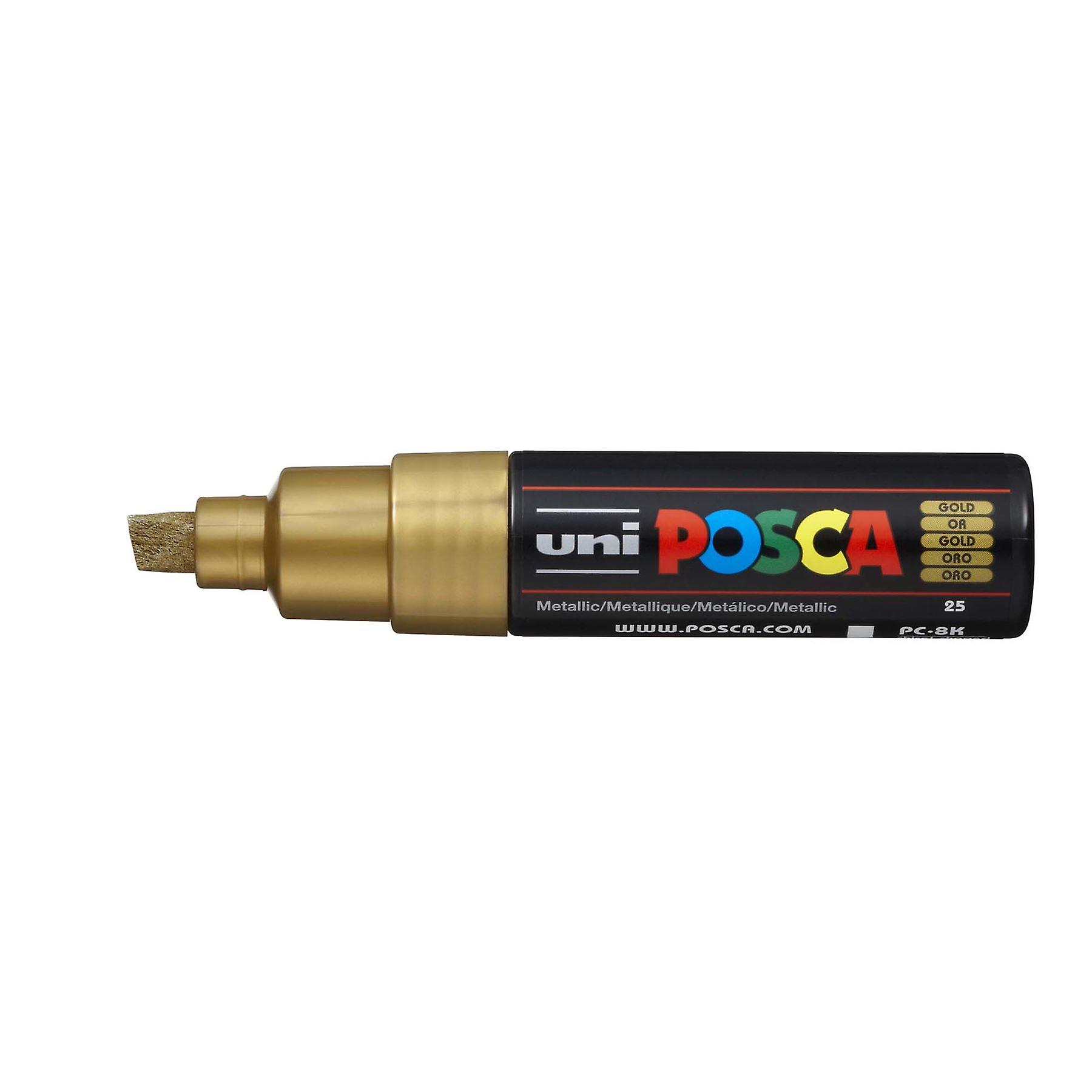 Uni POSCA PC-8K 8mm Chisel Marker Pen, Gold