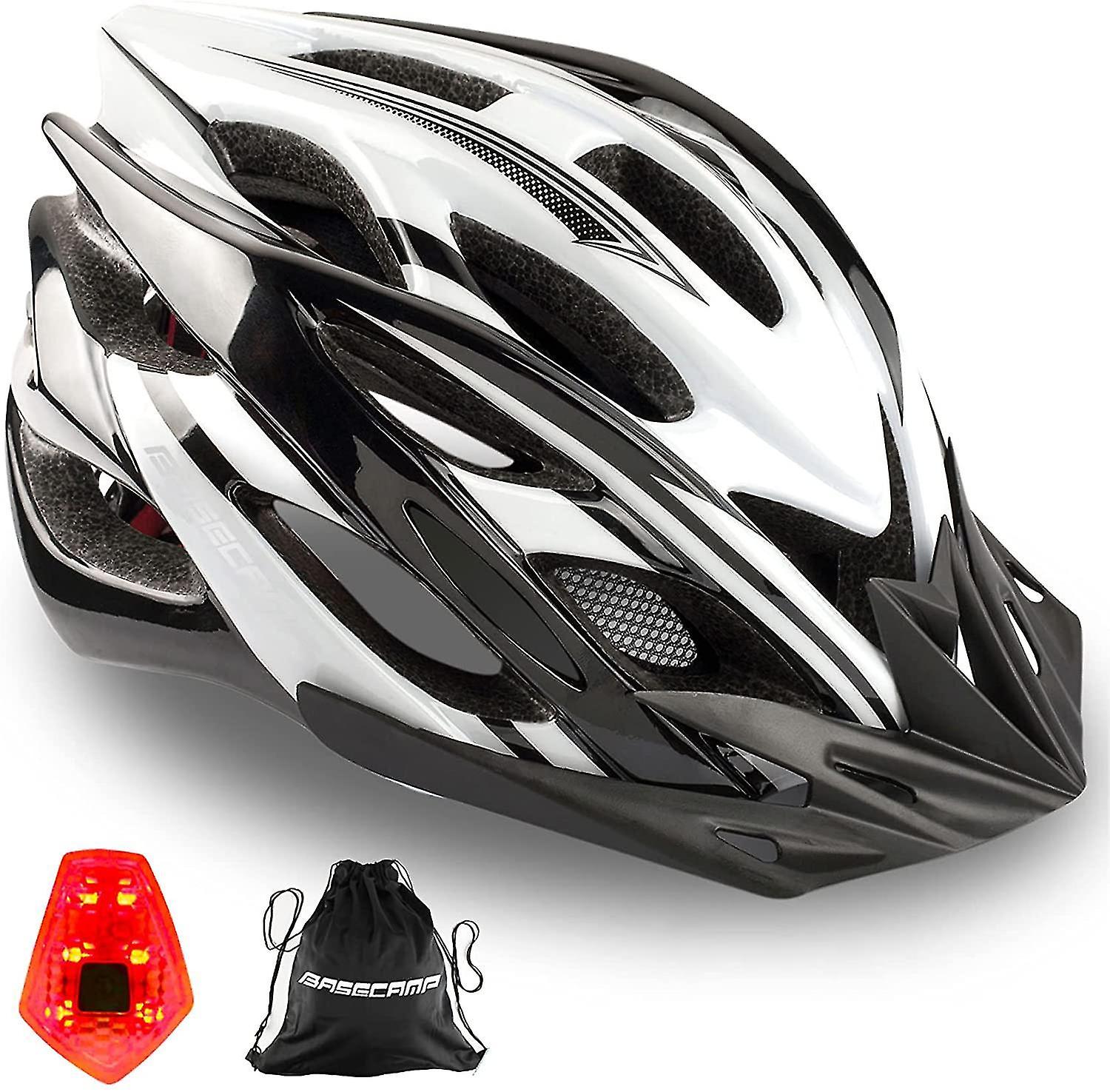 Bike Helmet, Bicycle Helmet With Led Rear Light Removable Sun Visor Portable Backpack Lightweight Br