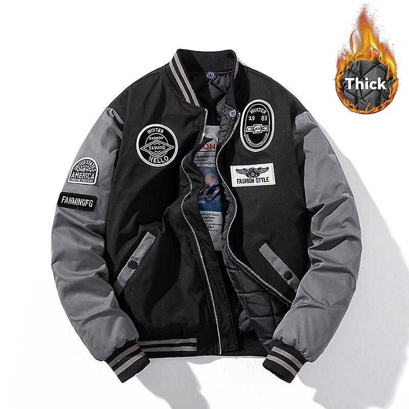Varsity Jacket Men Etter Badge Patchwork American Baseball Jacket Stre