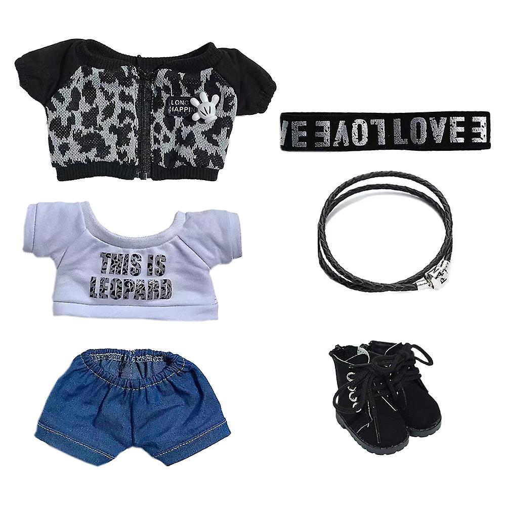 Leopard Print Suit Plush Toy Accessories For 15cm 20cm Doll