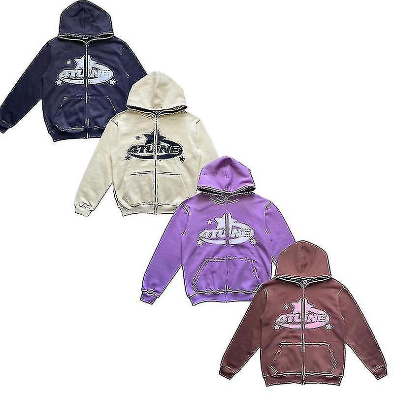 4tune Felpa con cappuccio Cardigan Giacca Felpa Felpa Loose Top