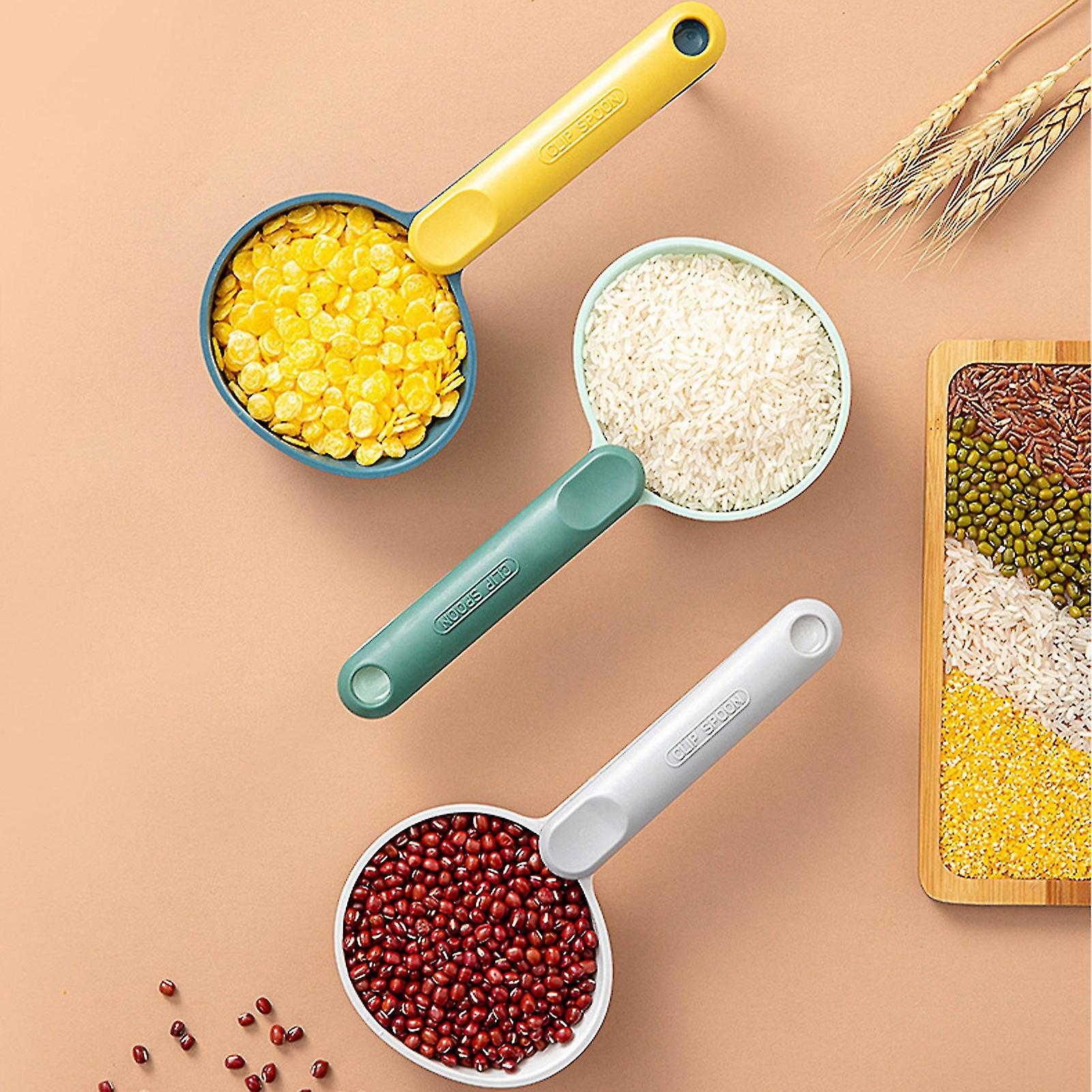 Kitchen Scoops High Capacity Multifunctional Flour Spoon for Cooking Serving Flour Rice BeansGreyish White 