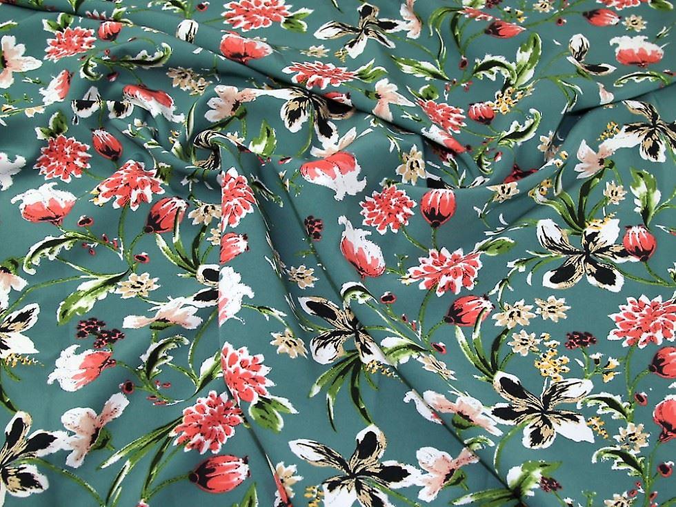 Minerva Stretch Woven Suiting Fabric Green - per metre