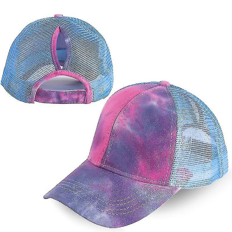 帽子 ネクタイ染め ポニーテール ベースボールキャップ ブルー