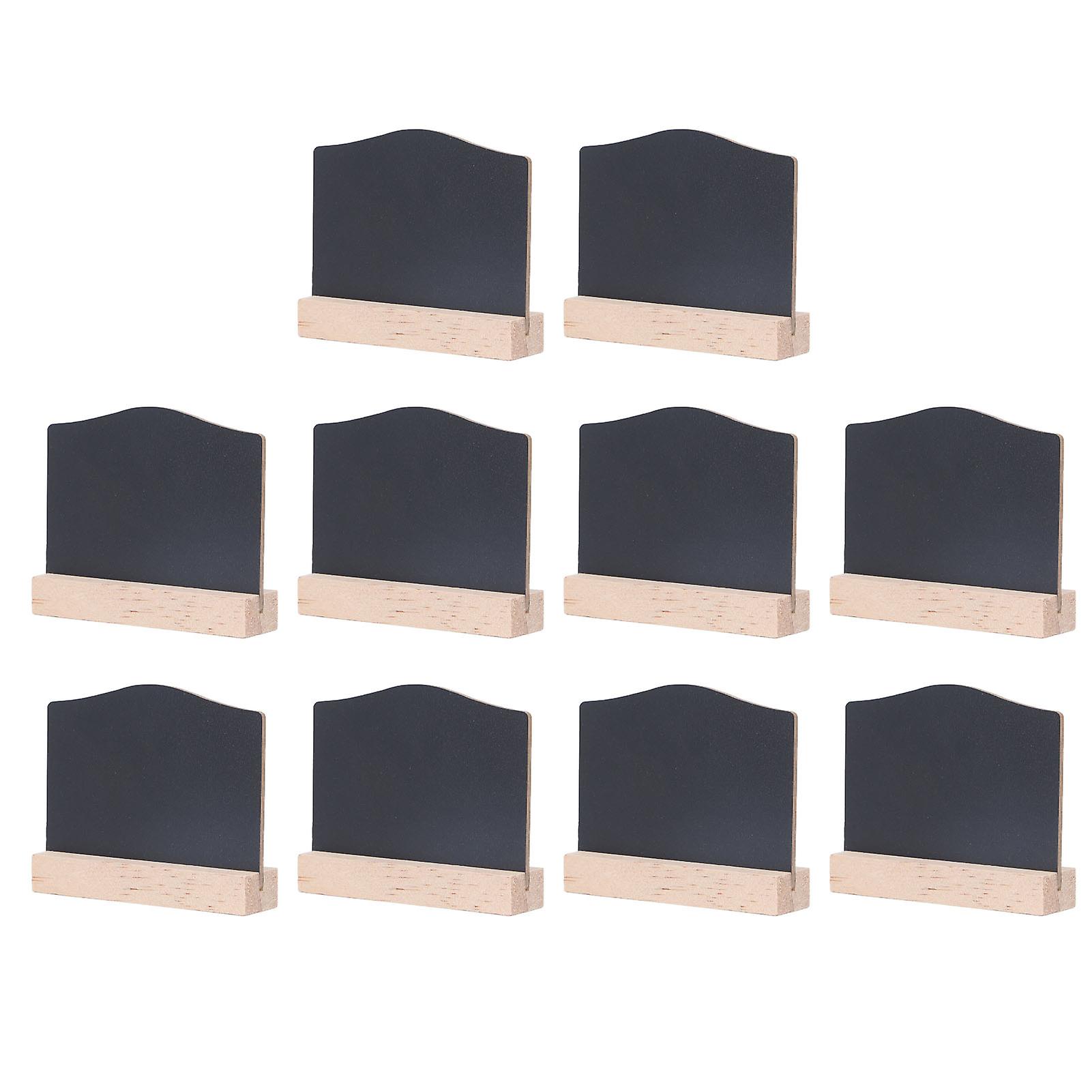 10Sets Mini Tabletop Chalkboard Signs Double Sided Multifunctional Small Buffet Chalkboards Signs with Wooden Base for Bar