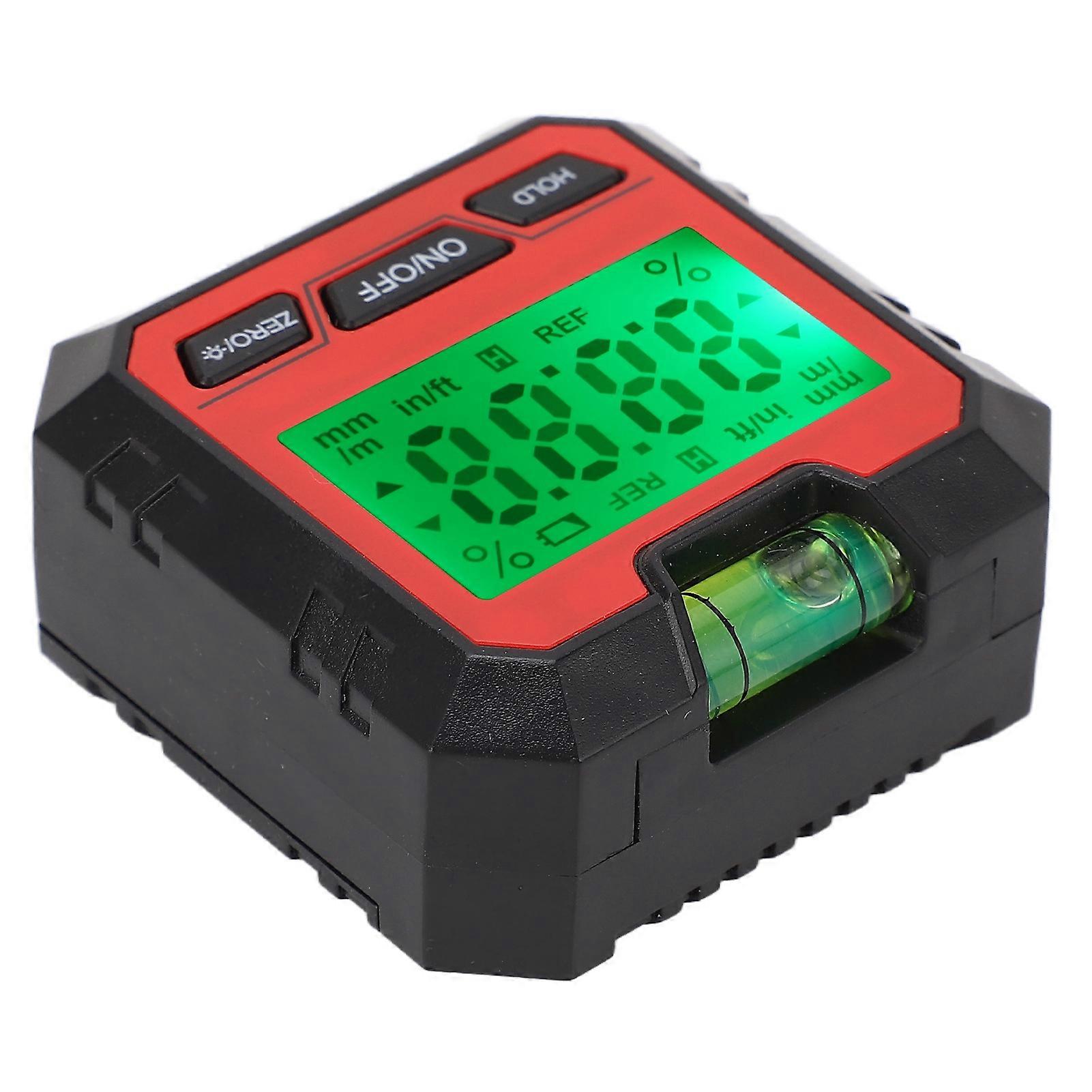 Digital Level Box Angle Finder Woodworking Electronic Protractor with Horizontal Bubble Red