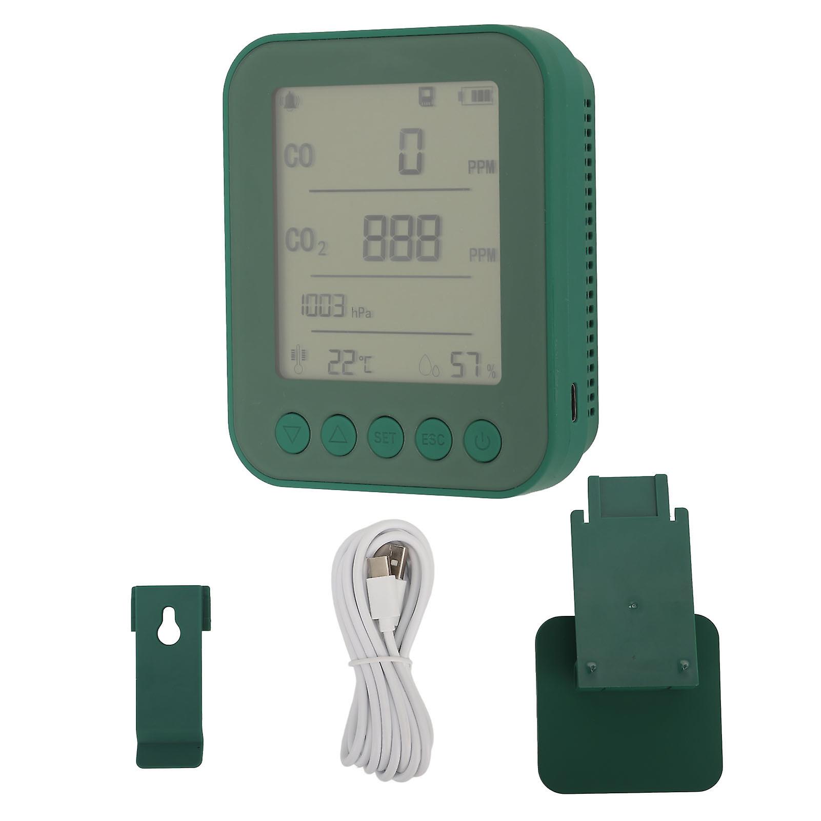 Air Quality Monitor Multifuncional CO2 Temperature Pressure Humidity ABS Housing Alarm Meter for Car 5V