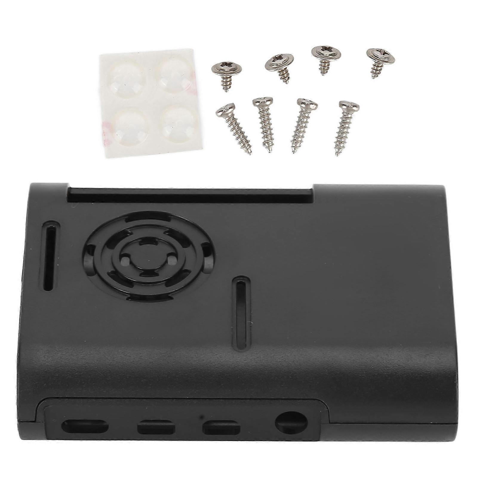 Ouitble Protective Casefor Raspberry Pi ABS Enclosure Case for Raspberry Pi 4 Model B, Black, Heat Dissipation, Protective Shell, Microcomputer