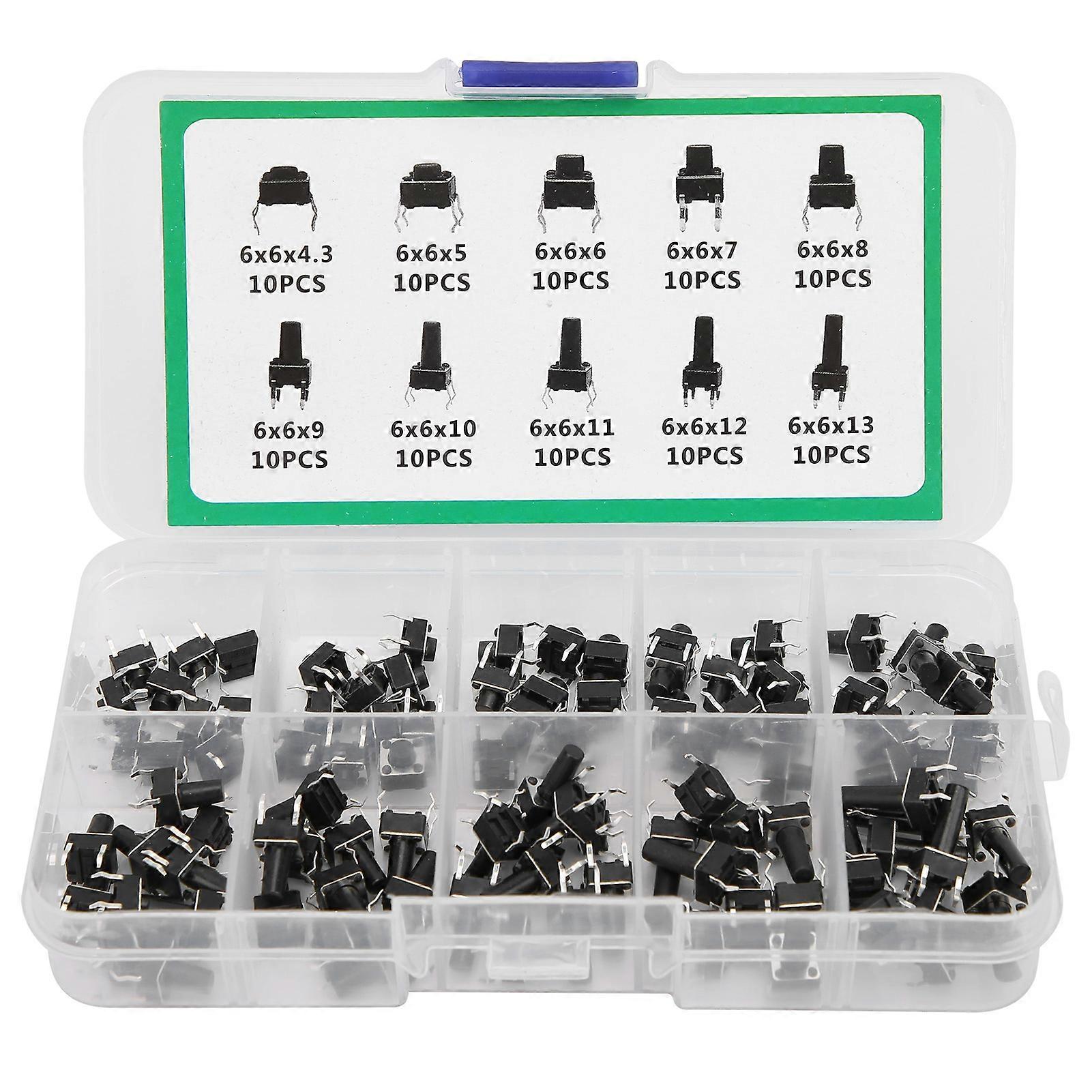 Ouitble Micro Switch Tactile Push Button Switch 100Pcs, Mini Key Micro Switch for TV Audio Computer Control