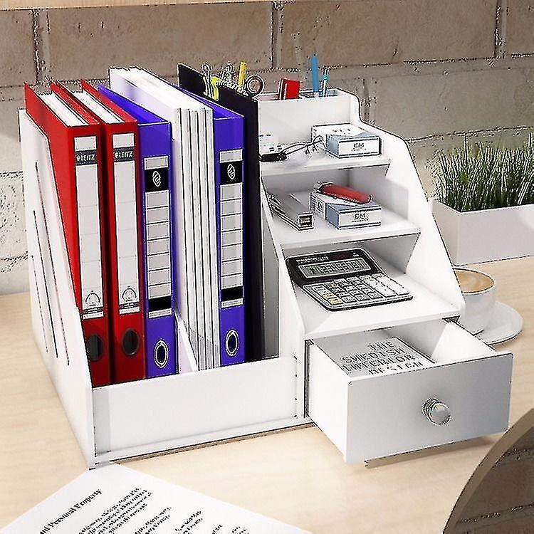 Desktop Bookshelf With Drawer Office Desk File Rack Student Desk Sorting Rack Storage Box Storage Ra
